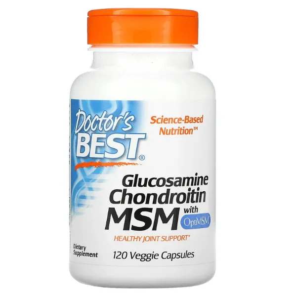 Глюкозамин хондроитин МСМ и OptiMSM Doctor's Best в капсулах 120 шт.