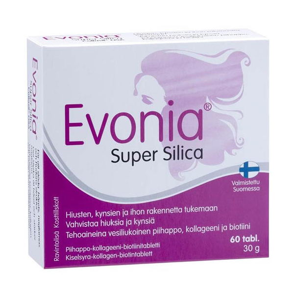 Витамины для волос, ногтей, кожи Evonia Super Silica 60 таблеток