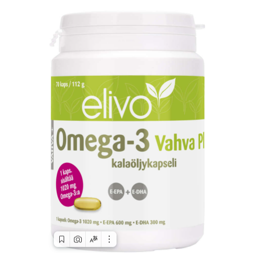 Рыбий жир Elivo Omega-3 Vahva Plus экстра сильный в капсулах 70 шт.
