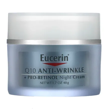 Увлажняющий ночной крем для лица Eucerin Q10 с про-ретинолом против морщин для сухой и чувствительной кожи 48 г