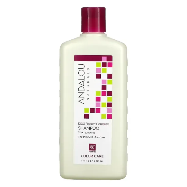 Восстанавливающий шампунь Andalou Naturals 1000 Roses для сухих, поврежденных и окрашенных волос 340 мл