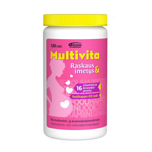 Витамины для беременных и кормящих Multivita ( Мультивита ) Raskaus ja Imetys 120 шт.