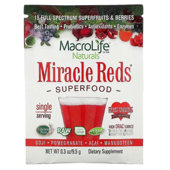 Пищевая добавка Miracle Reds Macrolife Naturals с антиоксидантами для сердца 9,5 г