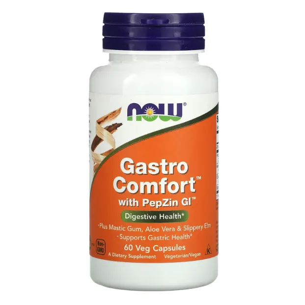 Пищевая добавка Now Foods Gastro Comfort с PepZin GI для поддержания здоровья слизистой желудка в капсулах 60 шт.