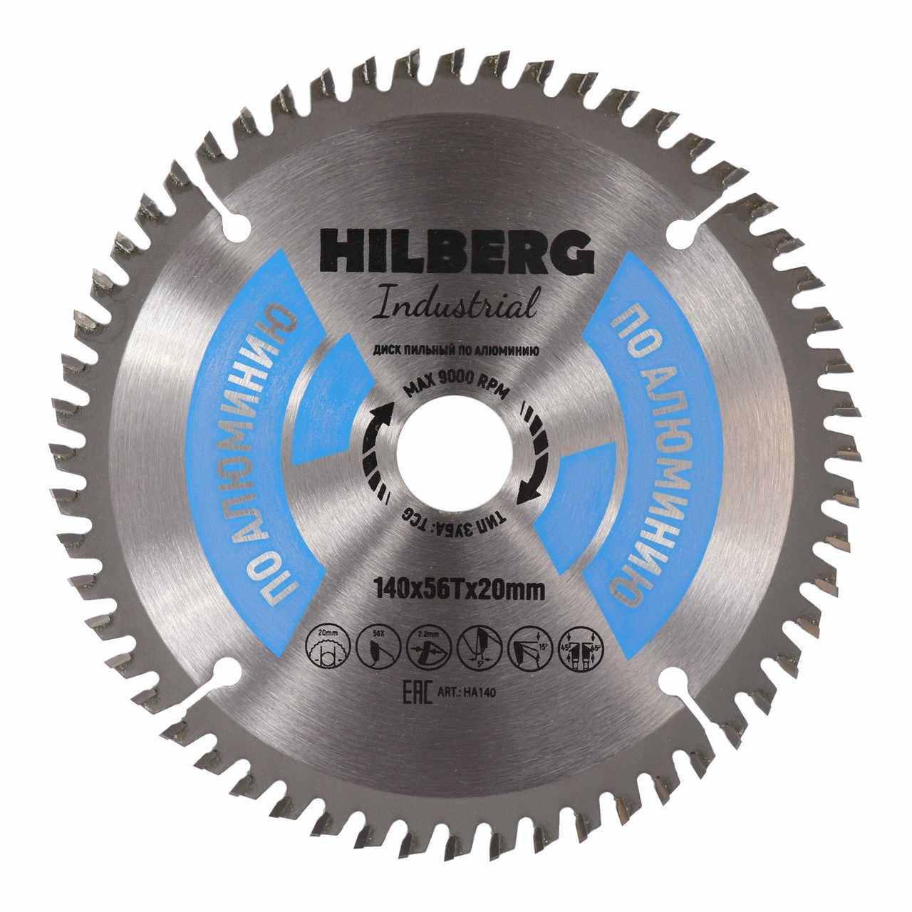 Пильный диск Hilberg 140 мм 56 зубьев для алюминия