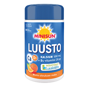 Витамин D3 + кальций Minisun Luusto в таблетках с цитрусовым вкусом 100 шт.