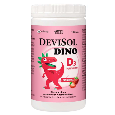 Витамин D3 Devisol Dino 10 мкг в таблетках с клубничным вкусом 100 шт.