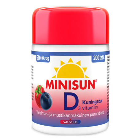 Витамин D3 Minisun 50 мкг в таблетках со вкусом малины и черники 200 шт.