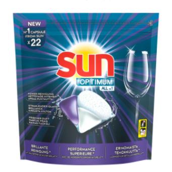 Таблетки для посудомоечной машины Sun All-in-1 Optimum Regular 22шт