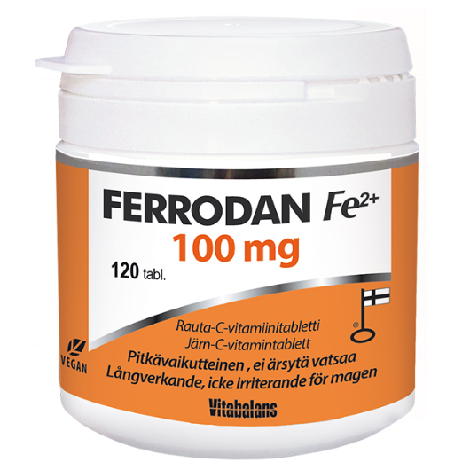 Препарат железа с витамином С Ferrodan Rauta 100 мкг в таблетках 120 шт.