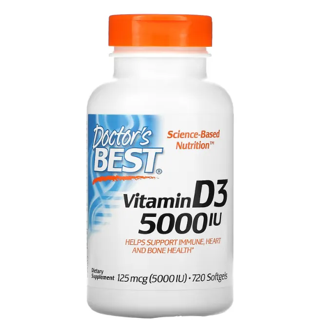 Витамин D3 Doctor's Best 125 мкг (5000 IU) в капсулах 720 шт.