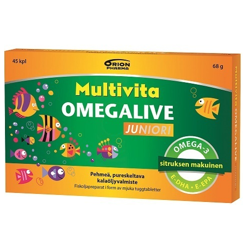 Детский рыбий жир Multivita Omega live Junior 45 шт.