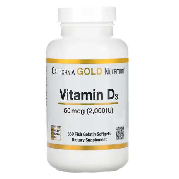 Витамин D3 California Gold Nutrition 50 мкг в капсулах 360 шт.