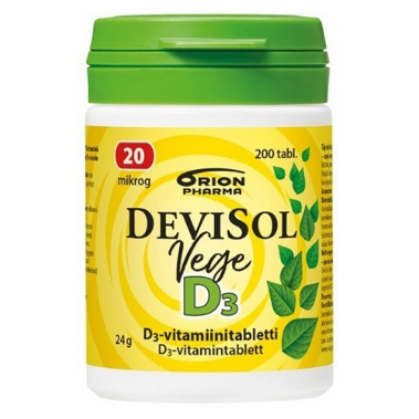 Витамин D3 DeviSol Vege 20 мкг в таблетках 200 шт.