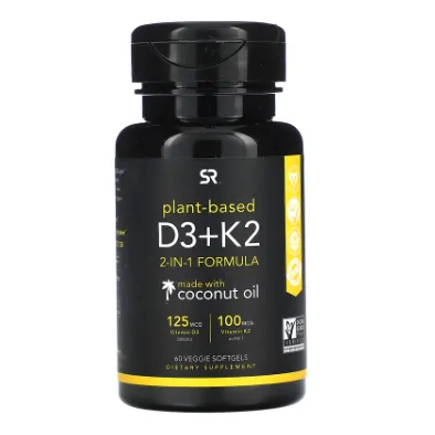 Витамины D3 + K2 Sports Research в капсулах 60 шт.