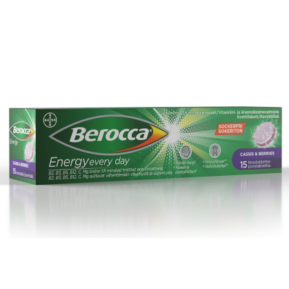 Витаминно - минеральный комплекс со вкусом черной смородины Berocca Energy шипучие таблетки 15 шт.