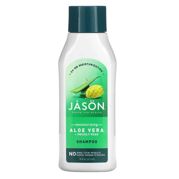 Увлажняющий шампунь для сухих и тусклых волос Jason Natural с алоэ вера и маслом семян опунции 473 мл