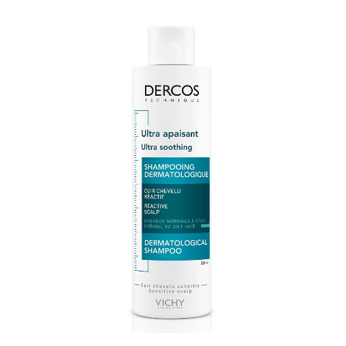 Успокаивающий шампунь - уход Vichy Dercos без сульфатов для нормальных и жирных волос 200 мл