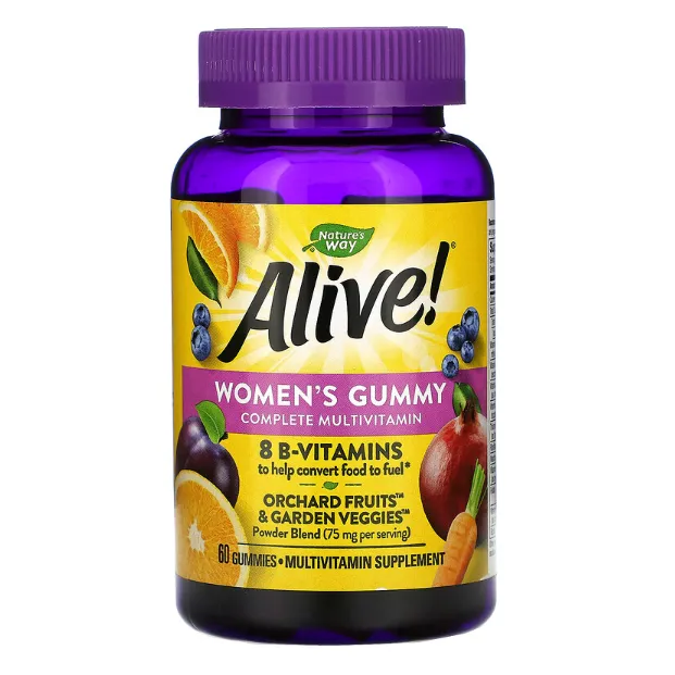 Мультивитамины для женщин Alive Nature's Way с фруктовым вкусом 60 шт.
