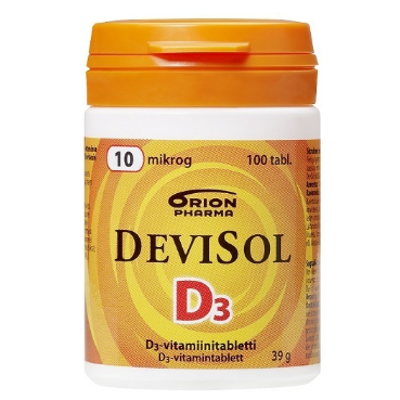 Витамин D3 DeviSol 10 мкг в таблетках с фруктово - цитрусовым вкусом 100 шт.