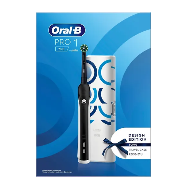 Электрическая зубная щетка Oral-B Pro 1 750 черная, Электрическая зубная щетка Oral-B Pro 1, Oral-B