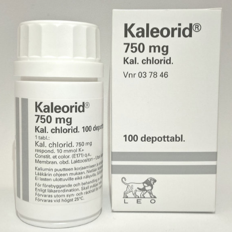 Калий Kaleorid Leo Pharma 750 мкг в таблетках 100 шт.