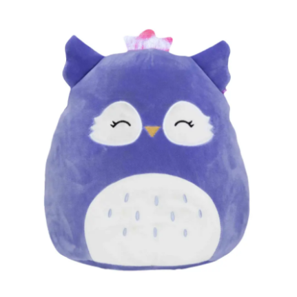 Плюшевая игрушка-подушка Squishmallows Пурпурная сова 40см