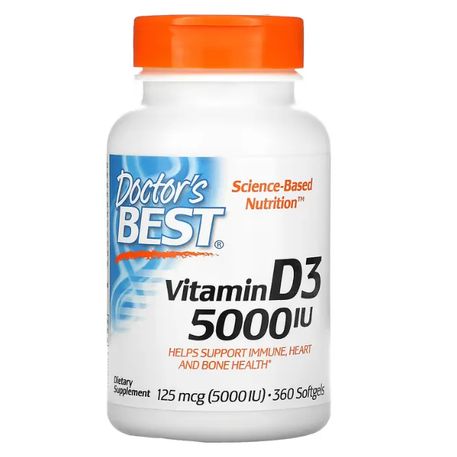 Витамин D3 Doctor's Best 125 мкг (5000 IU) в капсулах 360 шт.