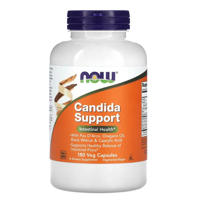 Пищевая добавка Candida Support Now Foods для здорового пищеварения в капсулах 180 шт.