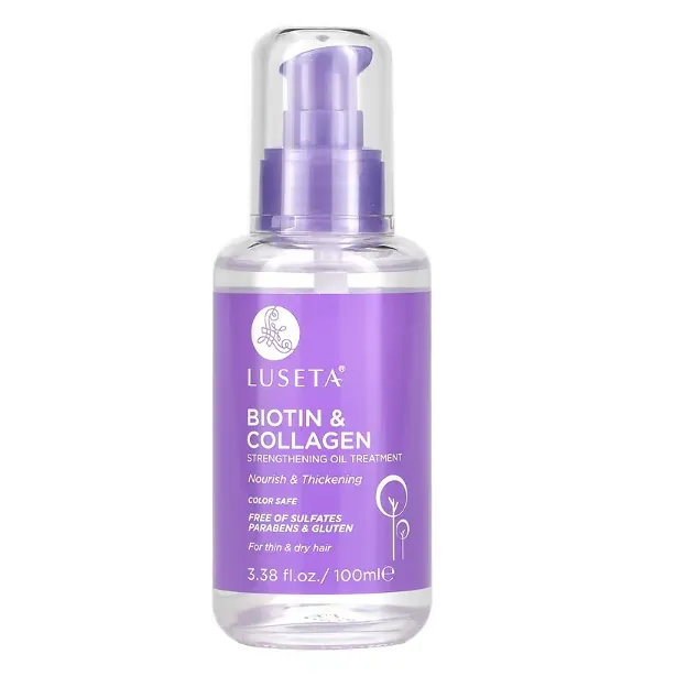 Укрепляющее масло для тонких и сухих волос Luseta Beauty с биотином и коллагеном 100 мл