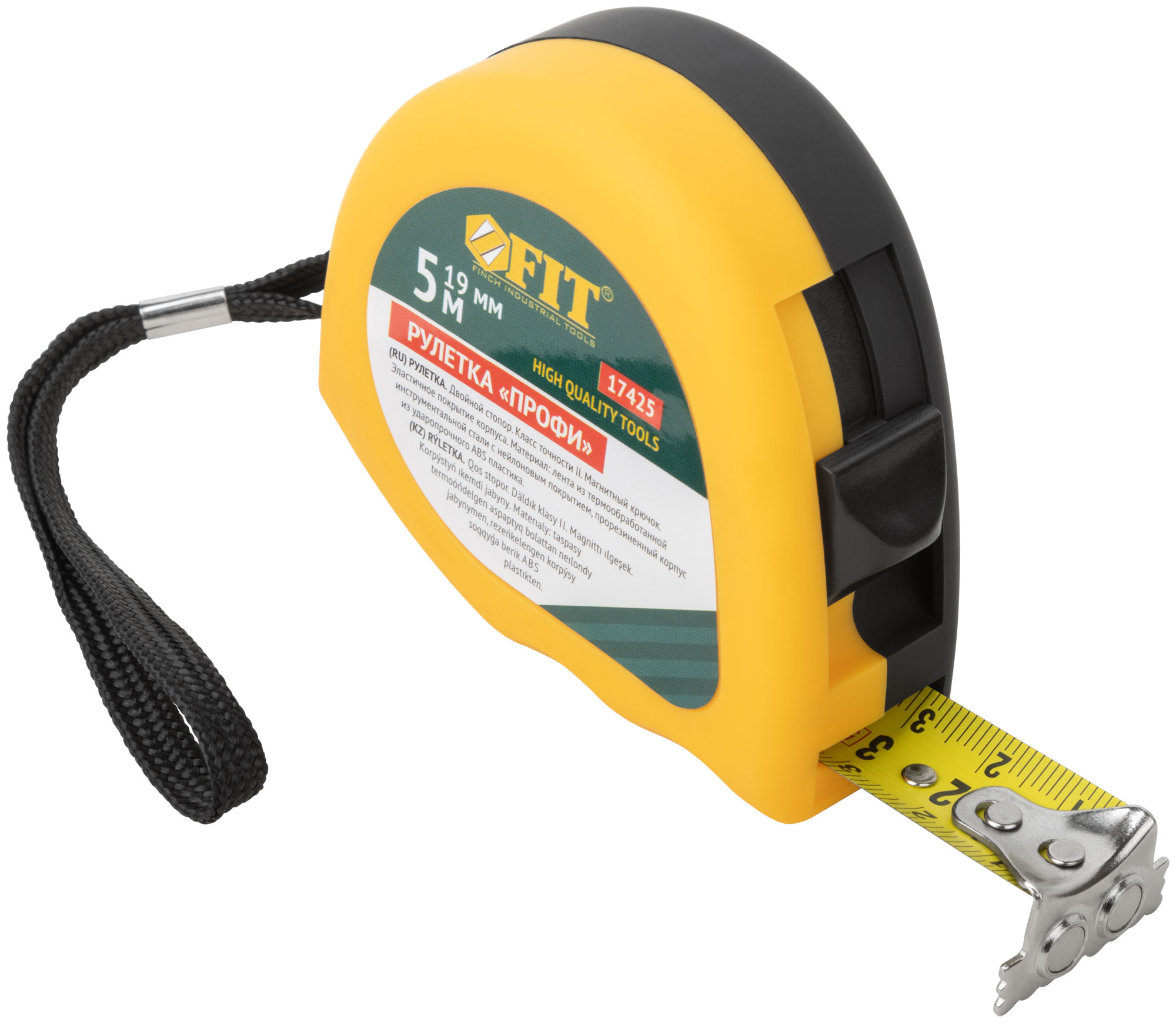 Рулетка FIT 17425 с магнитным крючком
