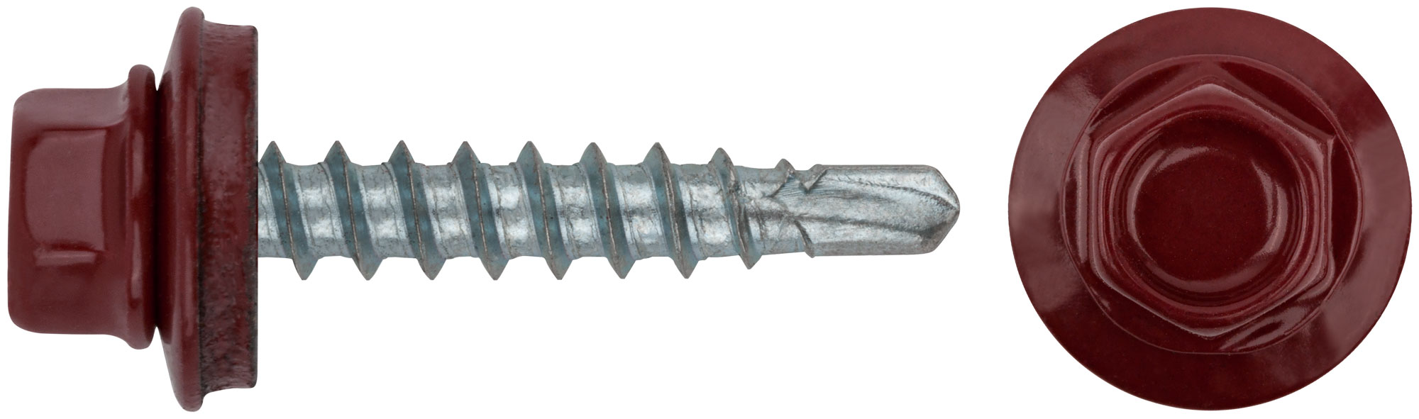 кровельные шурупы 4.8х28 красные RAL3011