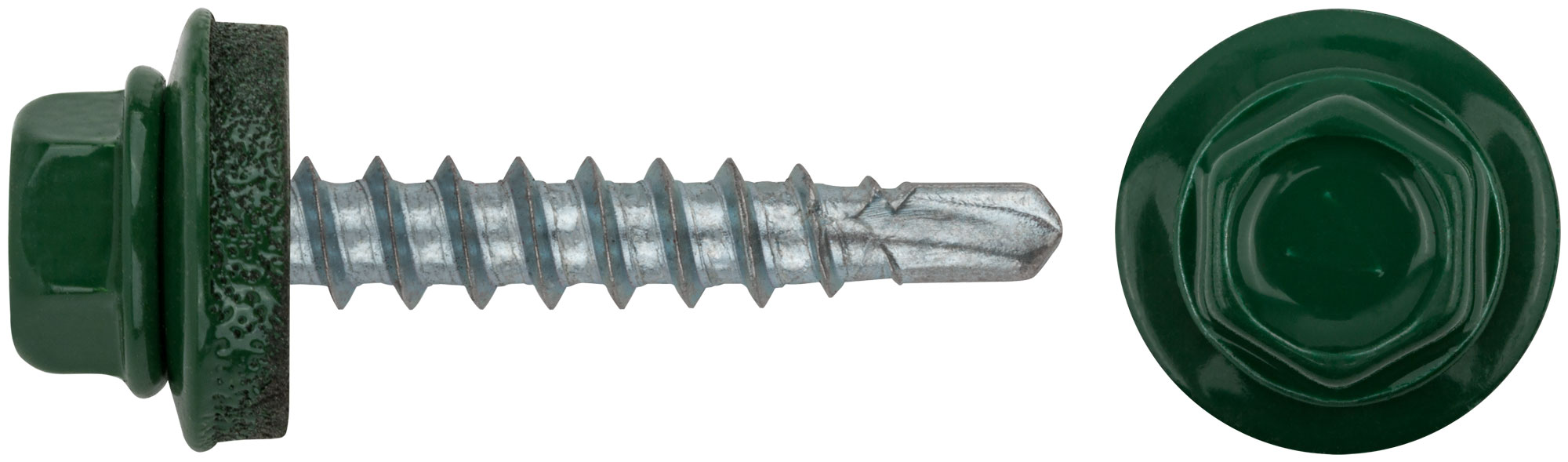 Шурупы кровельные 4.8 х 28 зеленый RAL 6002, 250 шт.