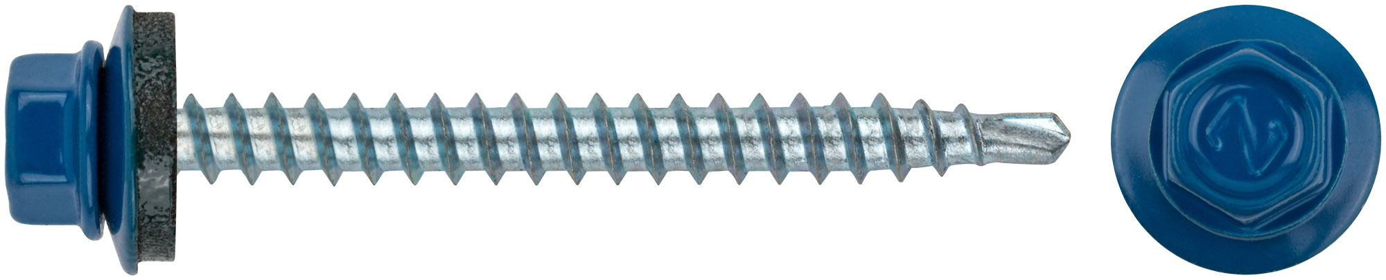 Шурупы кровельные со сверлом 4.8х50 синие RAL 5005