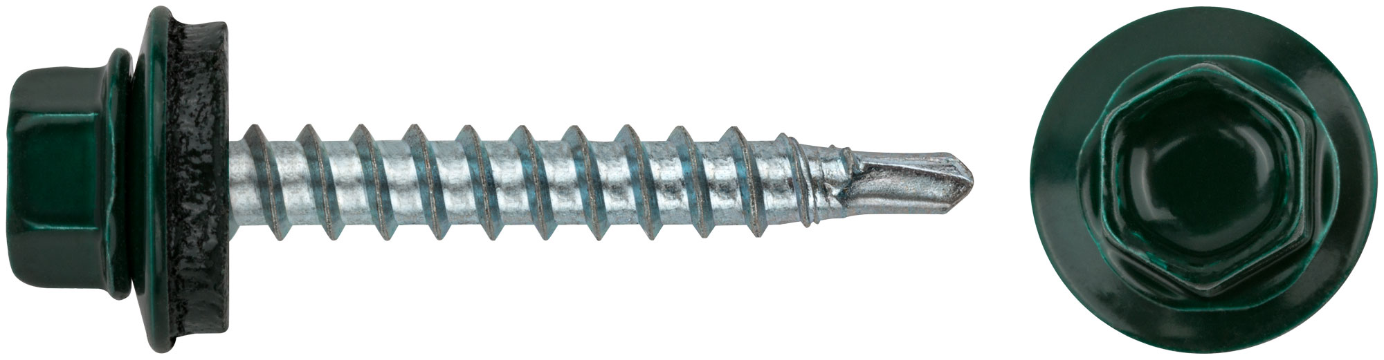 Шурупы кровельные со сверлом 4.8 х 32 темно-зеленые RAL-6005