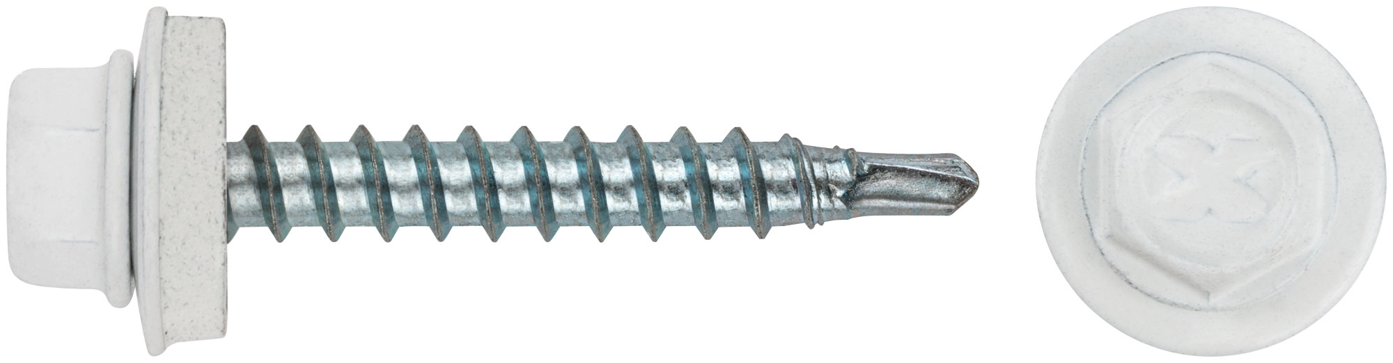 Кровельные шурупы белый RAL-9003 4.8 x 32, упаковка 100 шт.