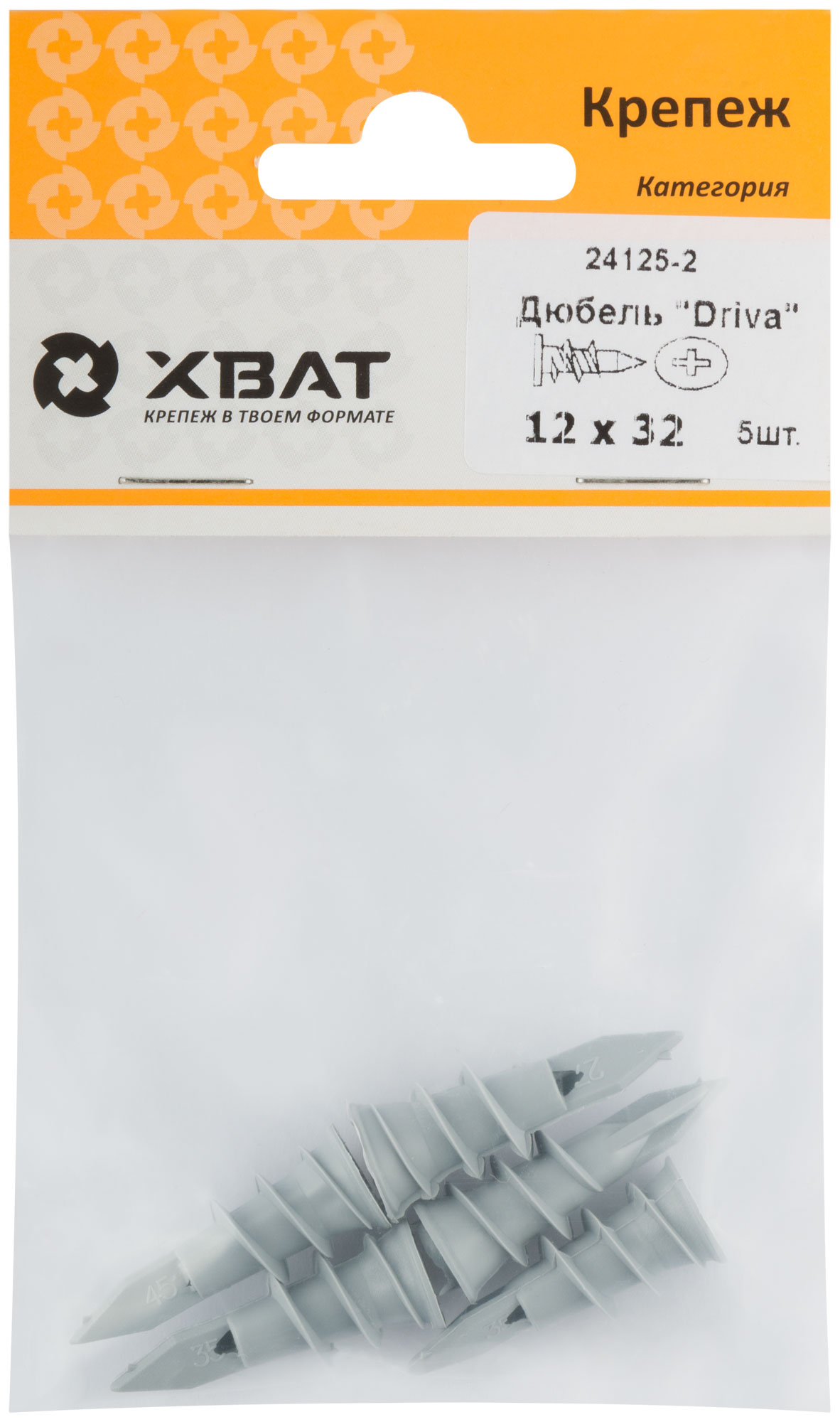Дюбель Driva 12 х 32, фасовка 5 шт.