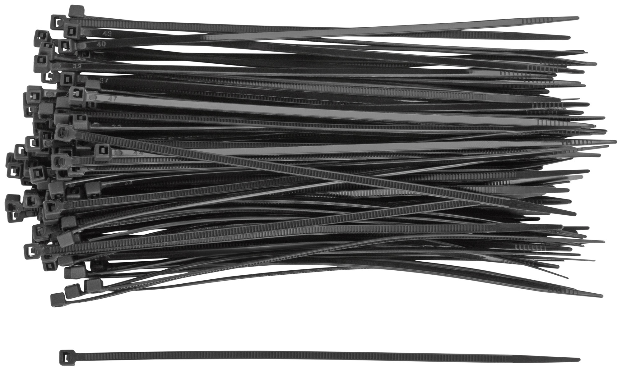 Черные нейлоновые хомуты для проводов 150x2,5 мм, 100 шт.