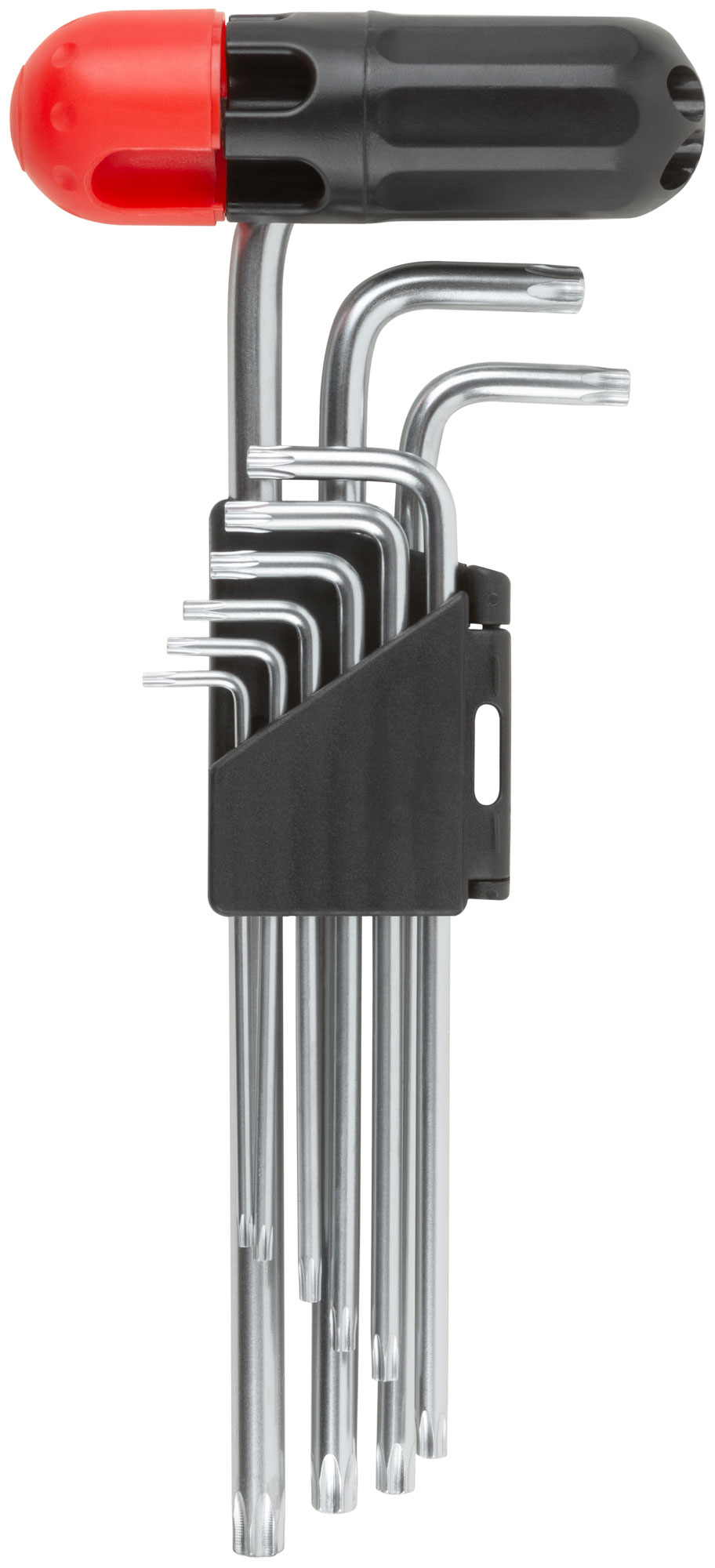 Набор ключей TORX 9 шт. CrV T10-T50 с отверстием и Т-образной ручкой