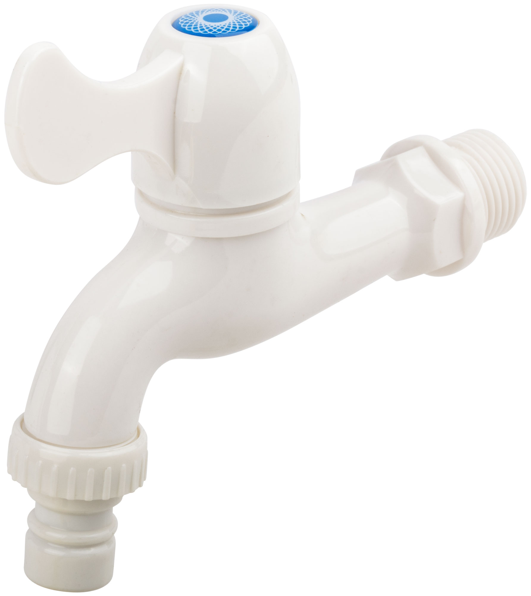 белый пластиковый кран водозаборный 1/2
