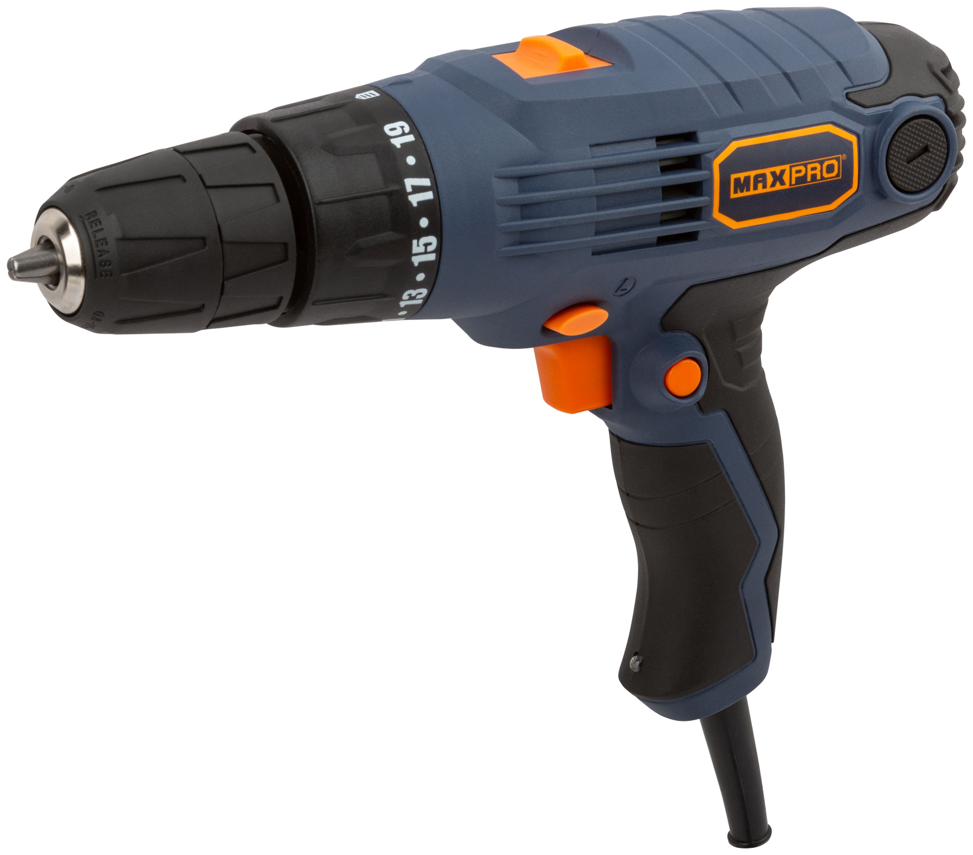 Электрическая дрель-шуруповерт MAX-PRO 300 Вт с подсветкой и быстрозажимным патроном