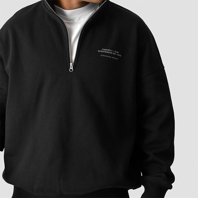 Рубашка на каждый день на молнии 1/4, черная