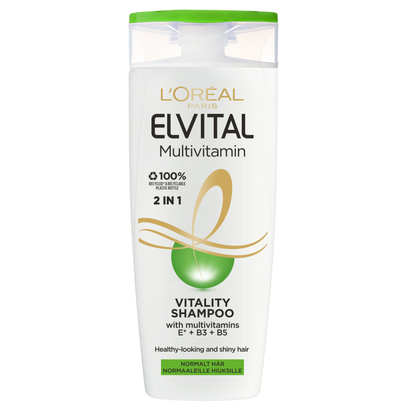 Шампунь + кондиционер Мультивитаминный для нормальных волос Loreal Elvital Multivitamin 2в1 250мл 