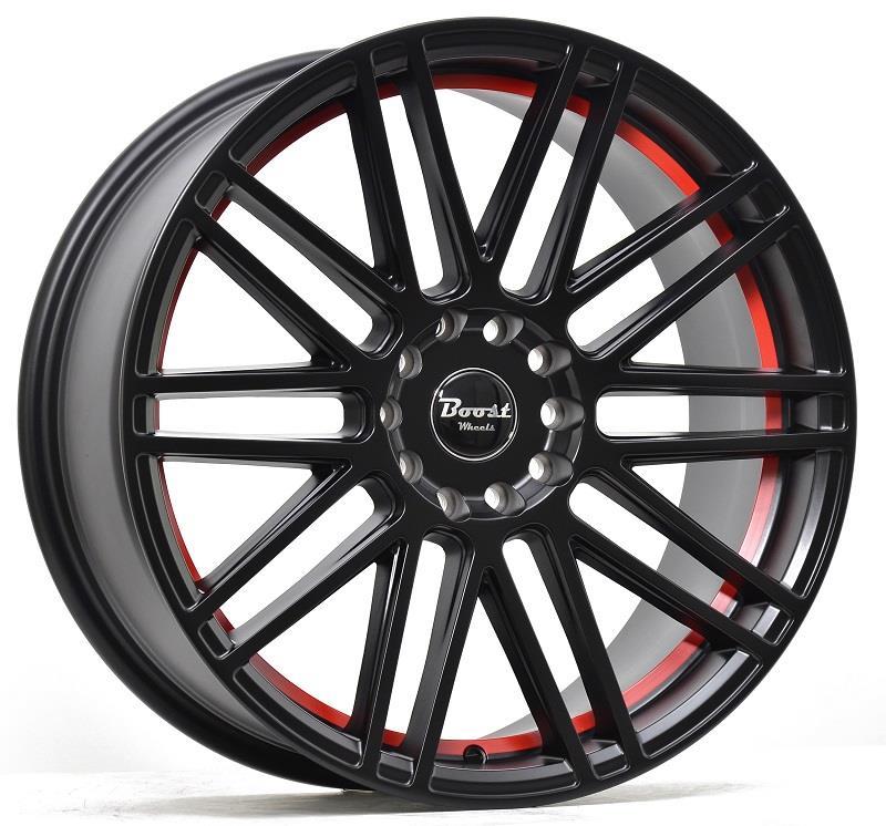 Диски Statusfälgar B362 Glossblack Red stripe
