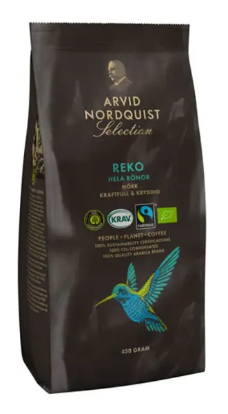 Arvid Select Кофе в зернах органический 450г, 7310760012469, Oy Arvid Nordquist Finland Ab