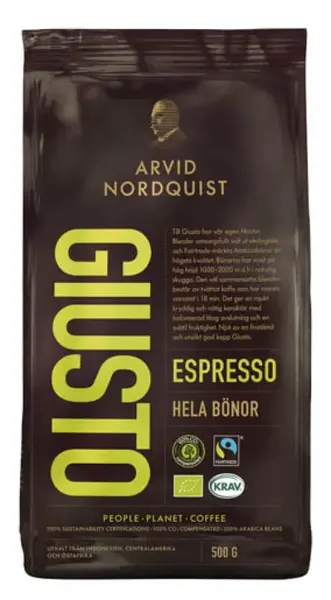 ARVID NORDQUIST Espresso Giusto Fair Trade Органический кофе в зернах 500 г