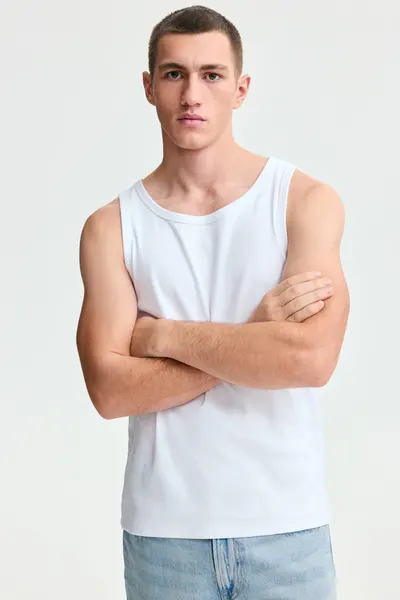 Топ Slim Fit в рубчик
