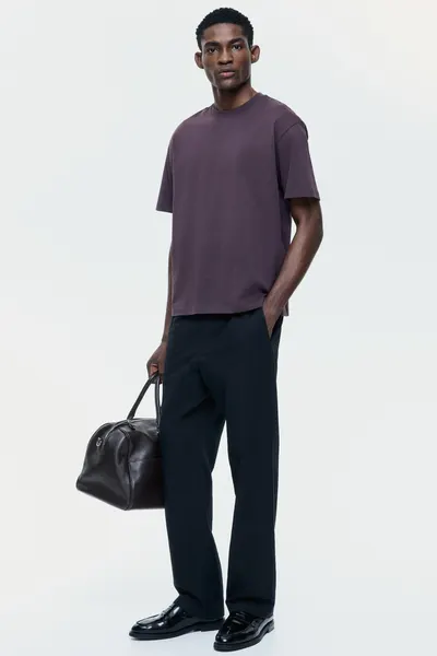 Брюки из смесового льна Regular Fit