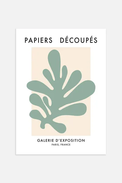 Зеленый постер Papiers Découpés